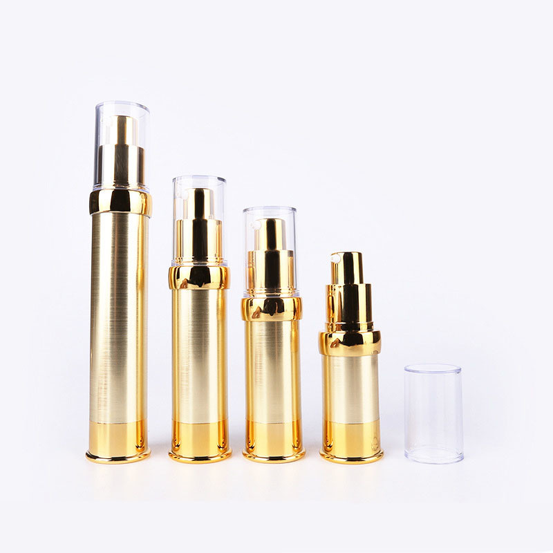Plastic Vacuum Cosmetic Face Cream Pump Bottle With Clear Cap 10ml - 30ml