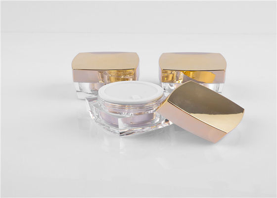 Double Wall 50g Square Acrylic Cream Jar Cosmetic Package Container