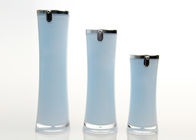 Acrylic Airless Light Blue Plastic Lotion Bottles Round Cosmetic 30ml 50ml